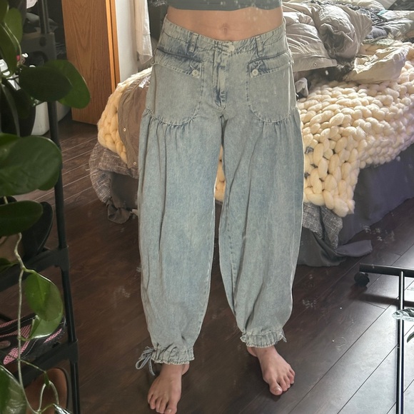 Free People Denim - Free People Gray Wide-Leg Jeans